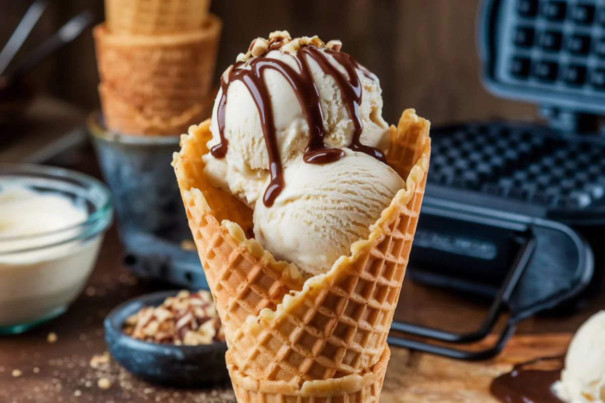 Vanilla Ice Cream with Classic Waffle Cones