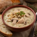 Creamy Mushroom Chicken and Wild Rice Soup